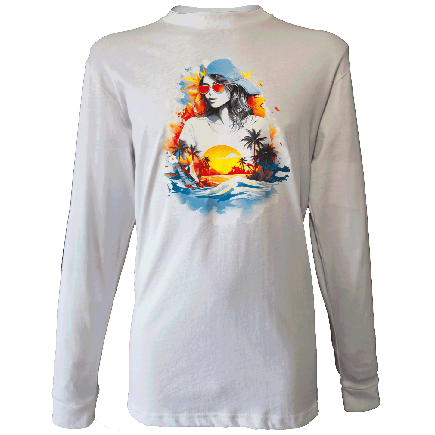 Drop Shoulder Full Sleeve - White (Summer Girl)