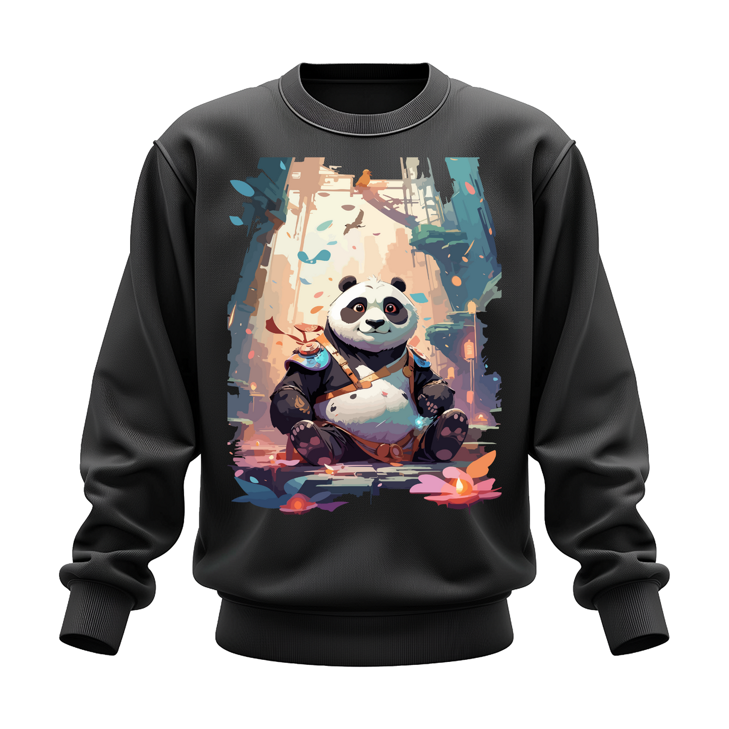Drop Shoulder Full Sleeve - Black (Kungfu Panda)