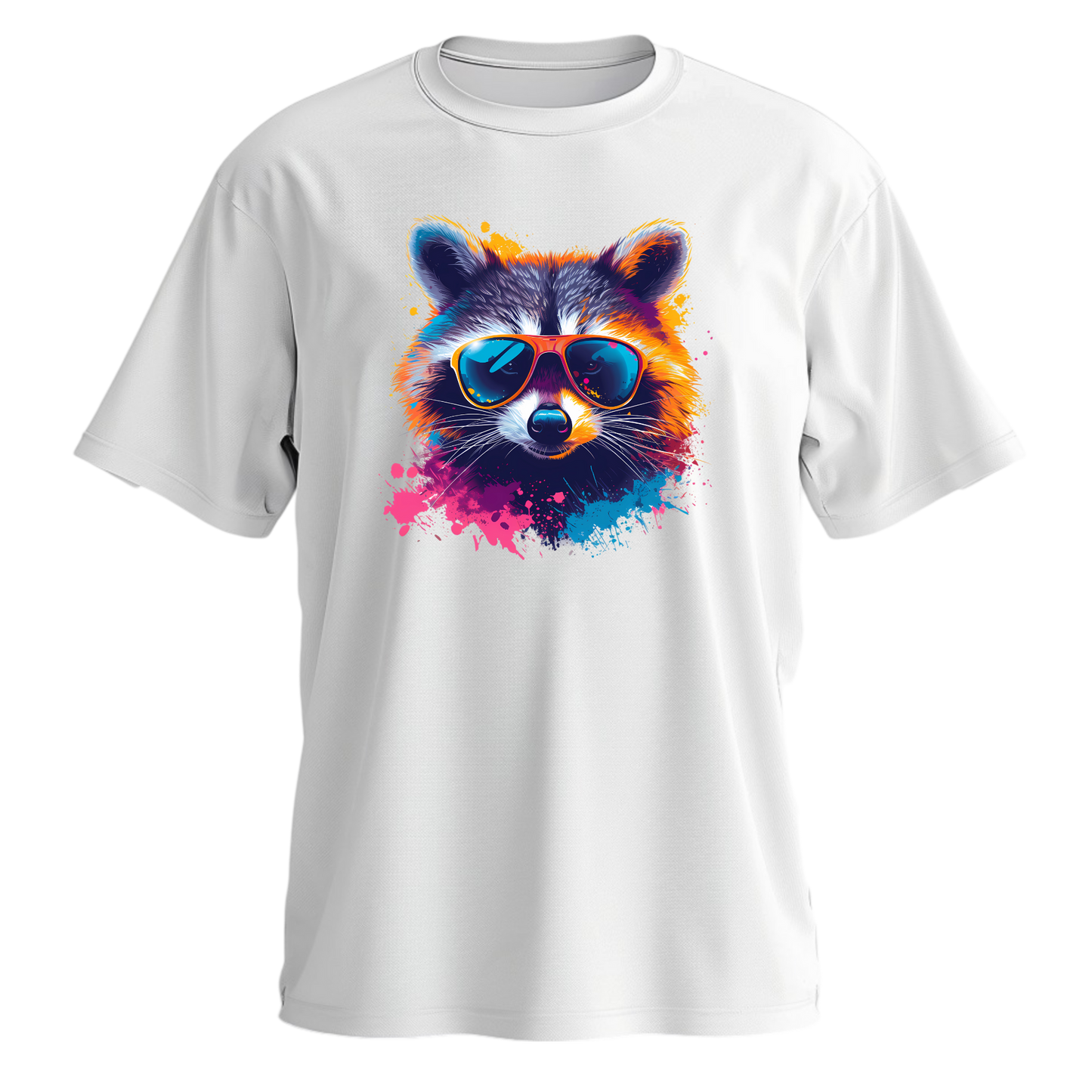 Drop Shoulder Half Sleeve - White (Cool Racoon)