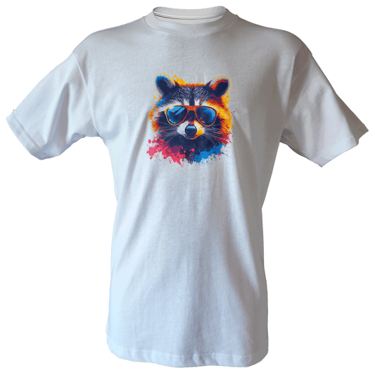Drop Shoulder Half Sleeve - White (Cool Racoon)