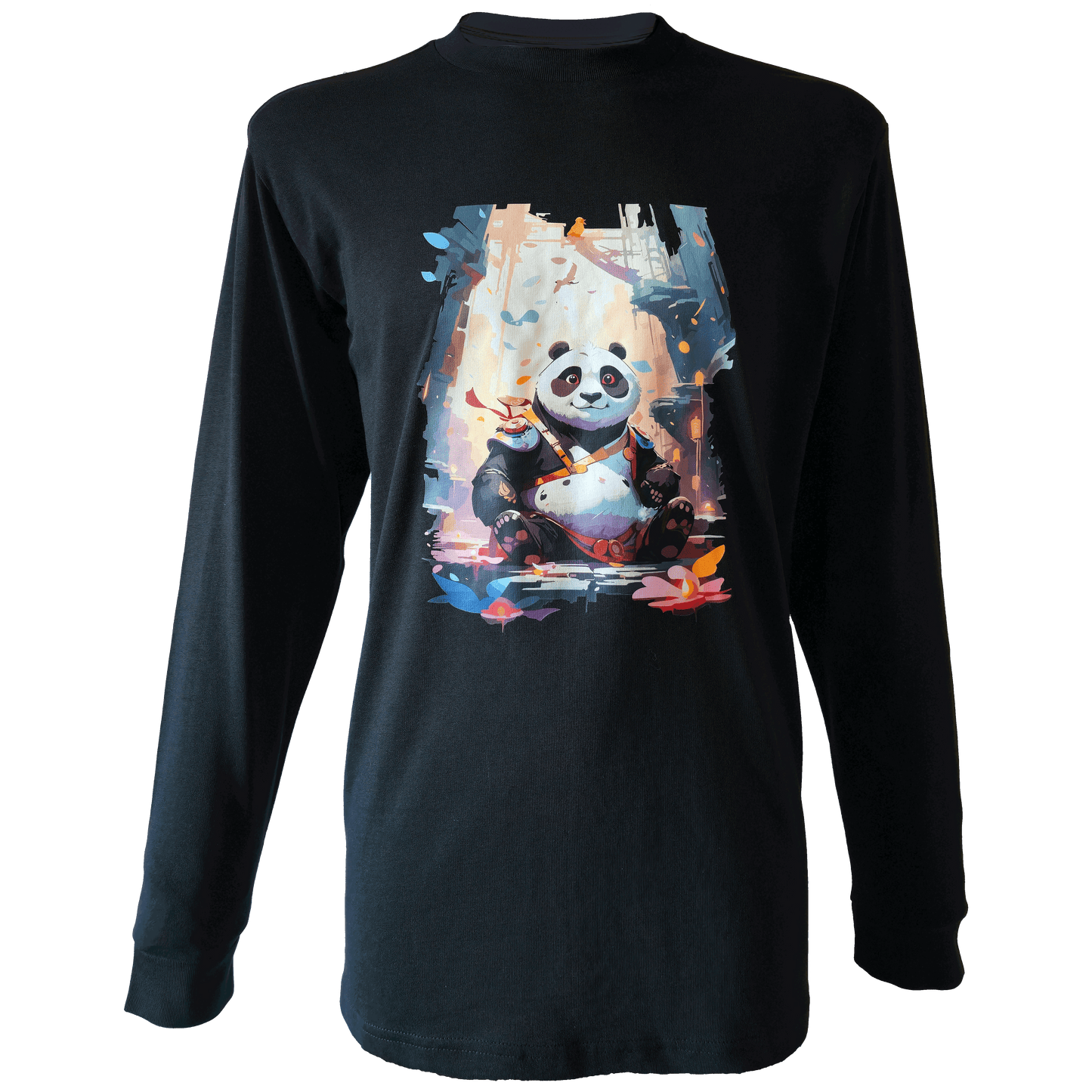 Drop Shoulder Full Sleeve - Black (Kungfu Panda)