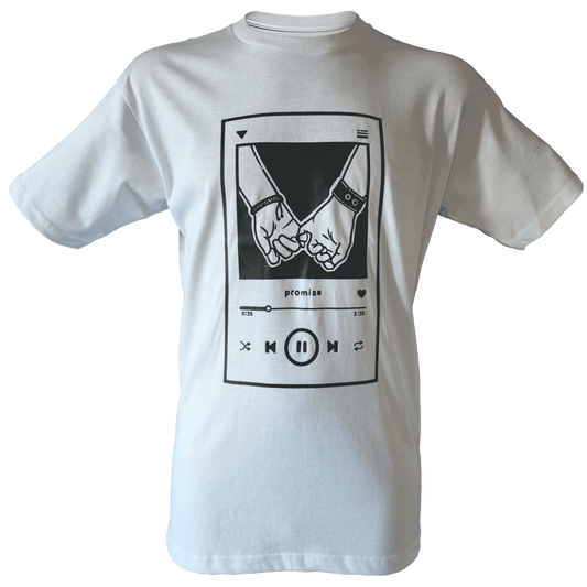 Drop Shoulder Half Sleeve - White (Music Player)