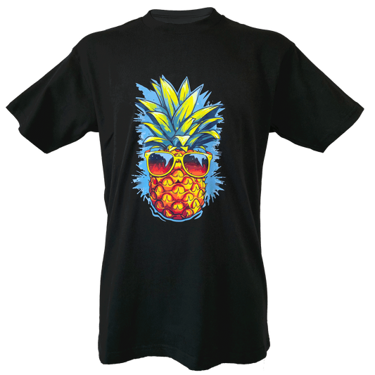 Drop Shoulder Half Sleeve - Black (Pineapple)
