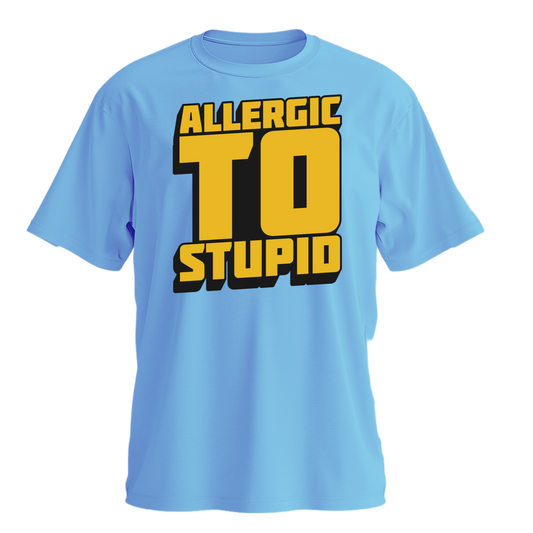 Drop Shoulder Half Sleeve - Blue (Allergic TO Stupid)