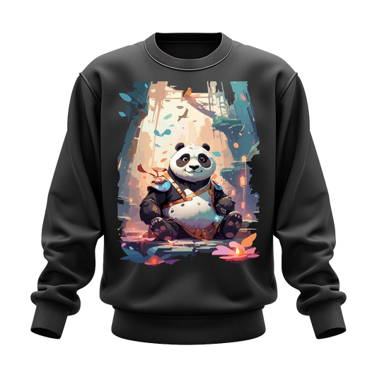 Drop Shoulder Full Sleeve - Black (Kungfu Panda)